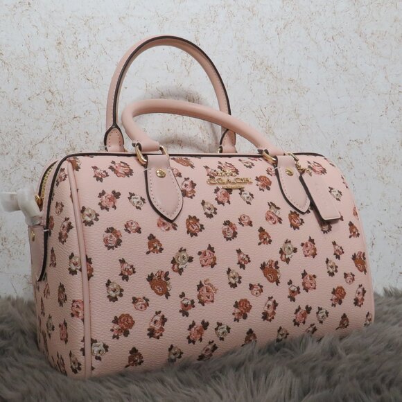 Coach Rowan Satchel with Rose Print (Blush) - Picture 3 of 7
